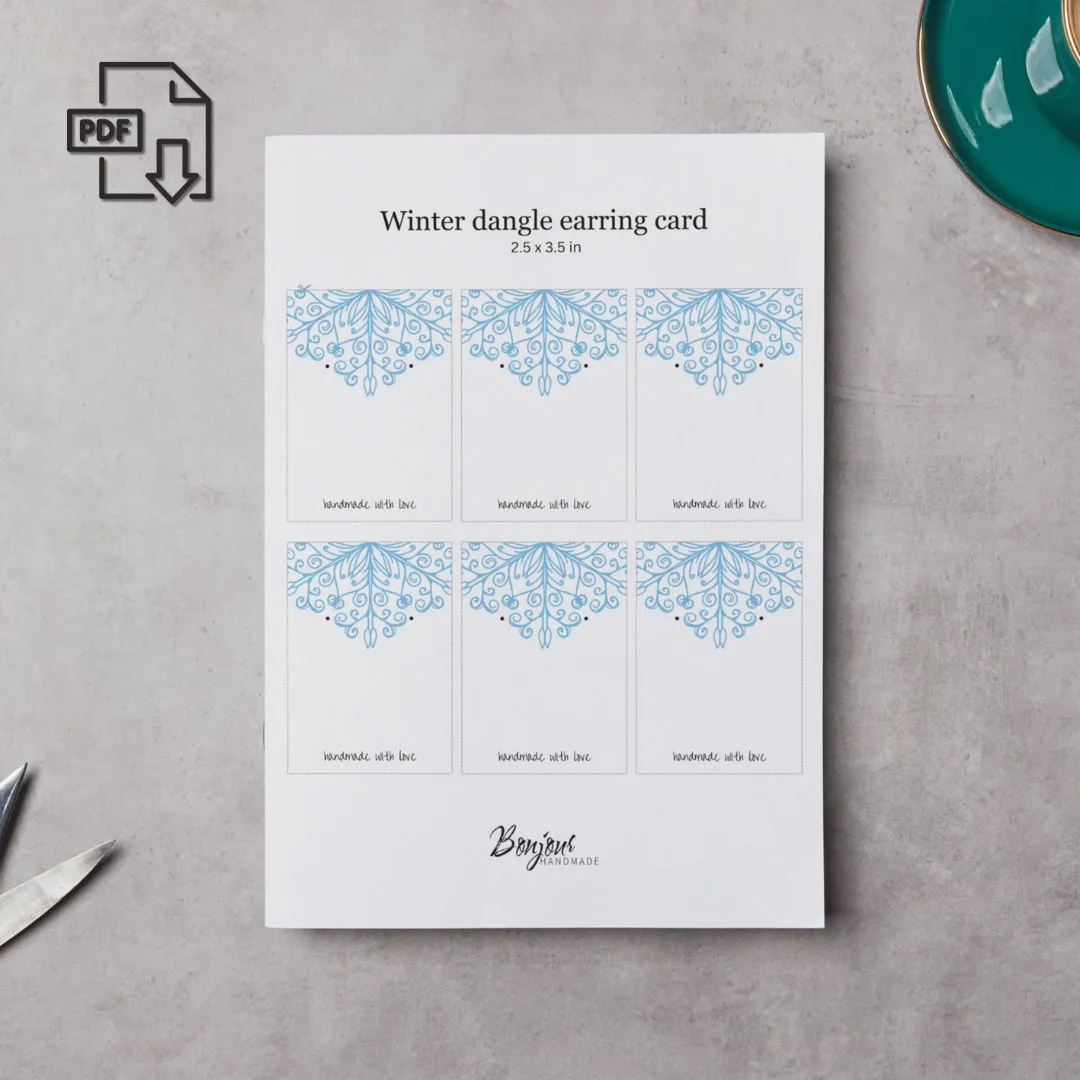 Winter Whimsy Earring Card Printables - Handmade with love