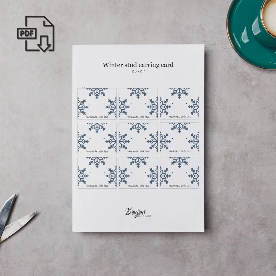 Winter Whimsy Earring Card Printables - Handmade with love